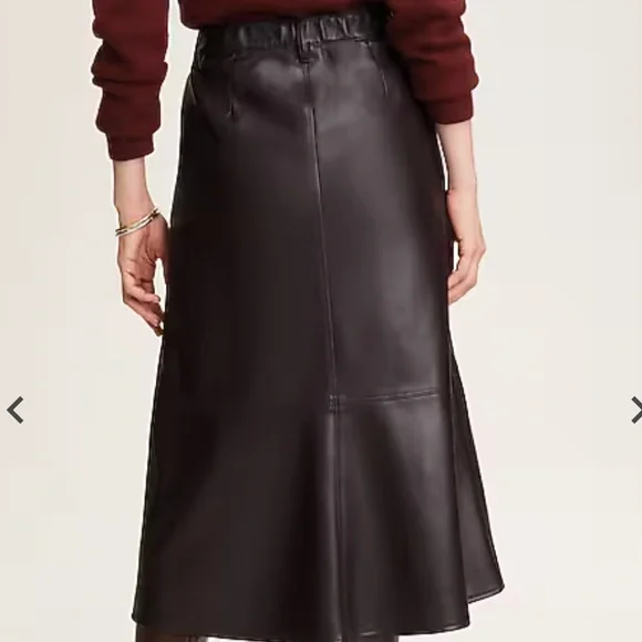 NWT J.Jill Faux-Leather Seamed Skirt (size MP) - Picture 4 of 8